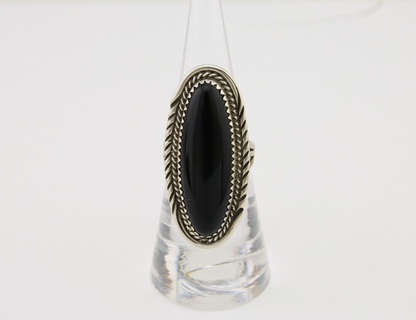Navajo Ring 925 Silver Black Onyx Artist Signed William Denetdale C.80's