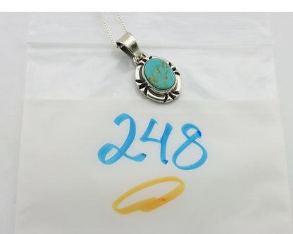 Navajo Necklace 925 Silver Arizona Turquoise Handmade Signed Gecko C.90's