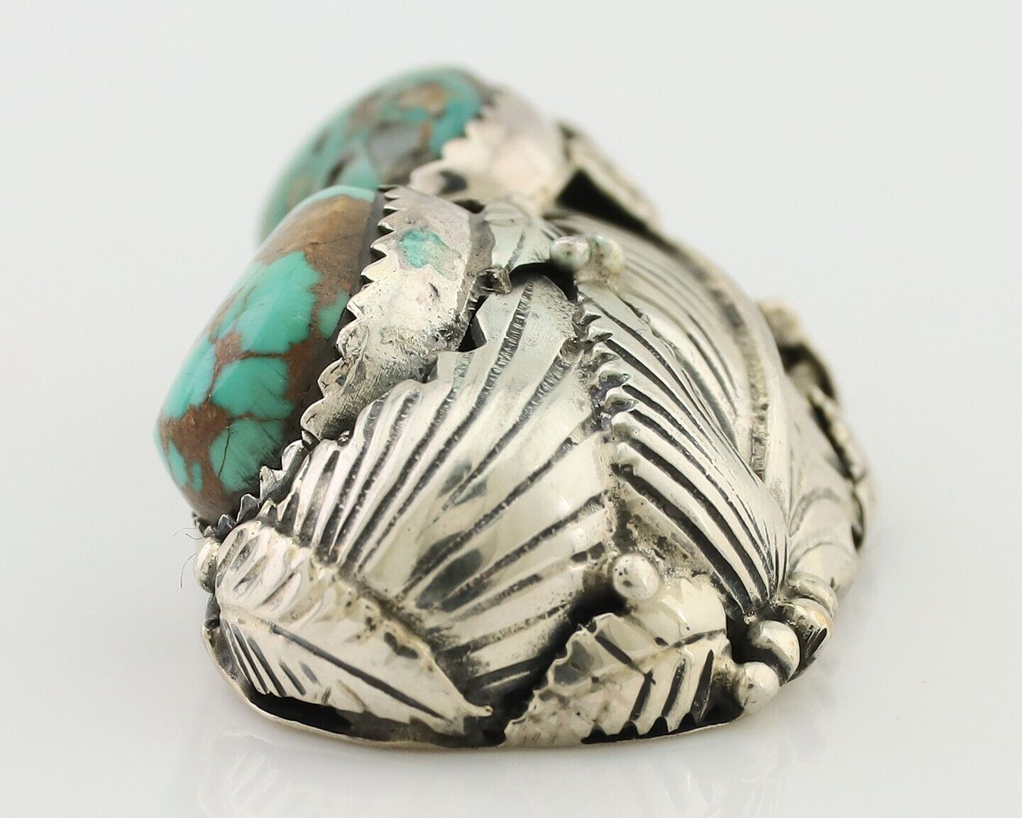 Navajo Pendant 925 Silver Natural Bisbee Turquoise Signed Tom Willeto C.80's