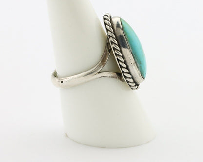 Navajo Ring 925 Silver Natural Kingman Turquoise Native American Artist C.80's