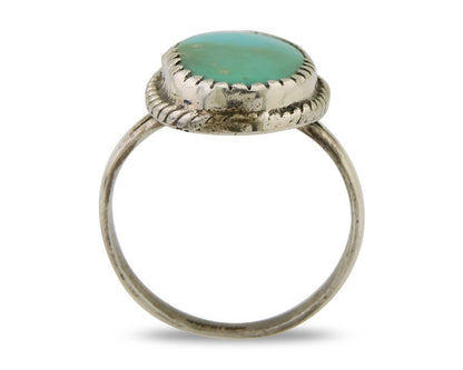 Navajo Ring 925 Sterling Silver Natural Turquoise Native American Artist C.80's