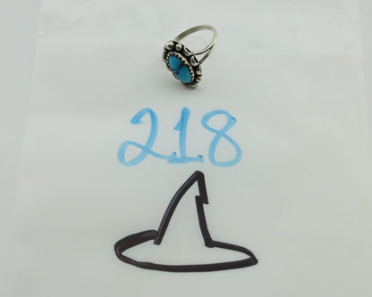 Navajo Handmade Ring 925 Silver Sleeping Beauty Artist Signed SC C.80's
