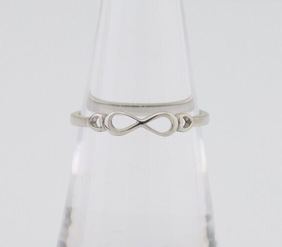Infinity Heart Promise Ring 925 Solid Silver Size 6.0