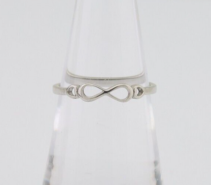 Infinity Heart Promise Ring 925 Solid Silver Size 6.0