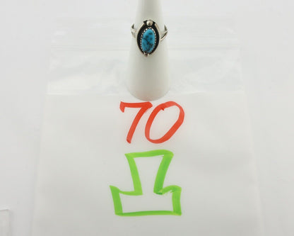 Navajo Ring 925 Silver Sleeping Beauty Artist Signed Sky Stone Creations C.80's