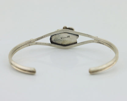Navajo Bracelet 925 Silver Sleeping Beauty Turquoise Native American Artist C80s