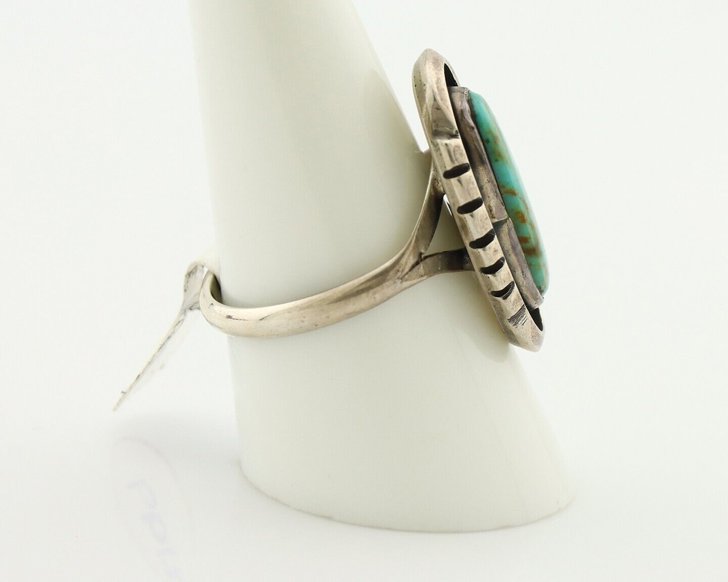 Navajo Ring 925 Silver Arizona Turquoise Native American Artist C.80's