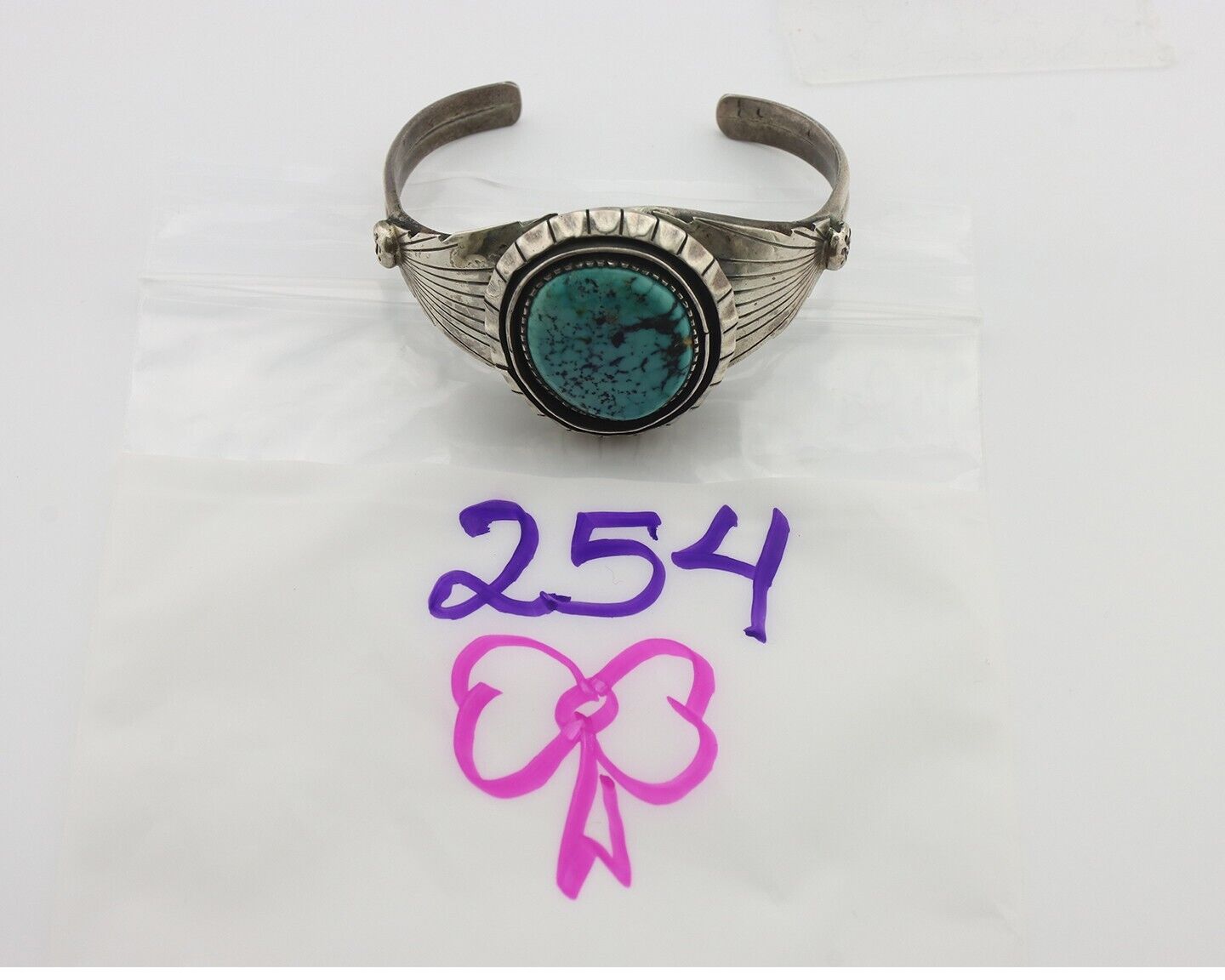 Navajo Bracelet 925 Silver Mine 8 Turquoise Native American Artist C.80's