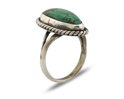Navajo Ring 925 Silver Kingman Turquoise Artist Signed M Montoya C.80's