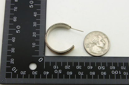 Navajo Earrings 925 Silver & Gold Handmade Artist Signed Tom Hawk C.80's