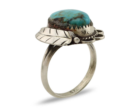 Navajo Handmade Ring 925 Silver Turquoise Native American Artist C.80's