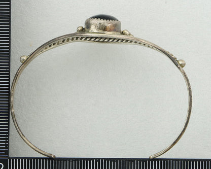 Vintage Navajo Bracelet 925 Silver Onyx Traditional Handmade Native American