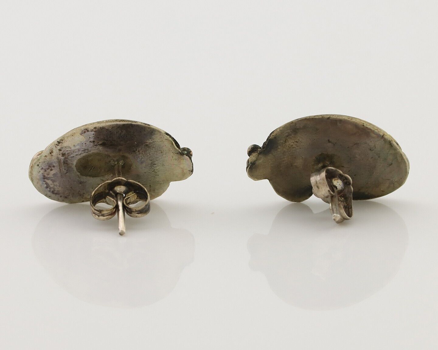 Navajo Earrings 925 Silver Natural Turquoise Native American Artist C.80's