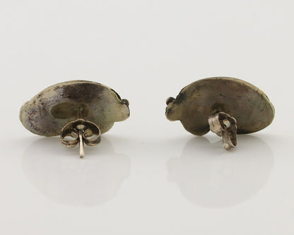 Navajo Earrings 925 Silver Natural Turquoise Native American Artist C.80's