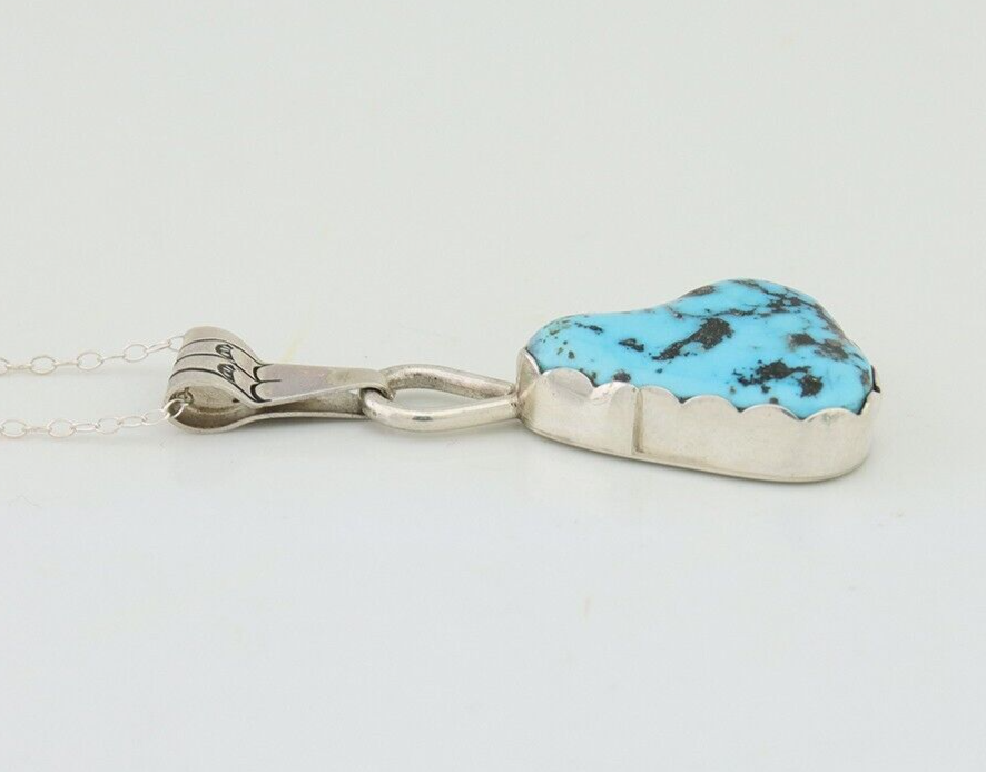 Navajo Necklace 925 Silver Blue Turquoise Artist Signed Tony Guerro C.80's