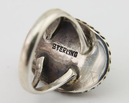 Navajo Handmade Ring 925 Silver Natural Turquoise Native Artist C.80's