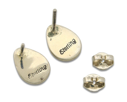 Navajo Earrings 925 Silver Pink Mussel Native American Artist C.80's