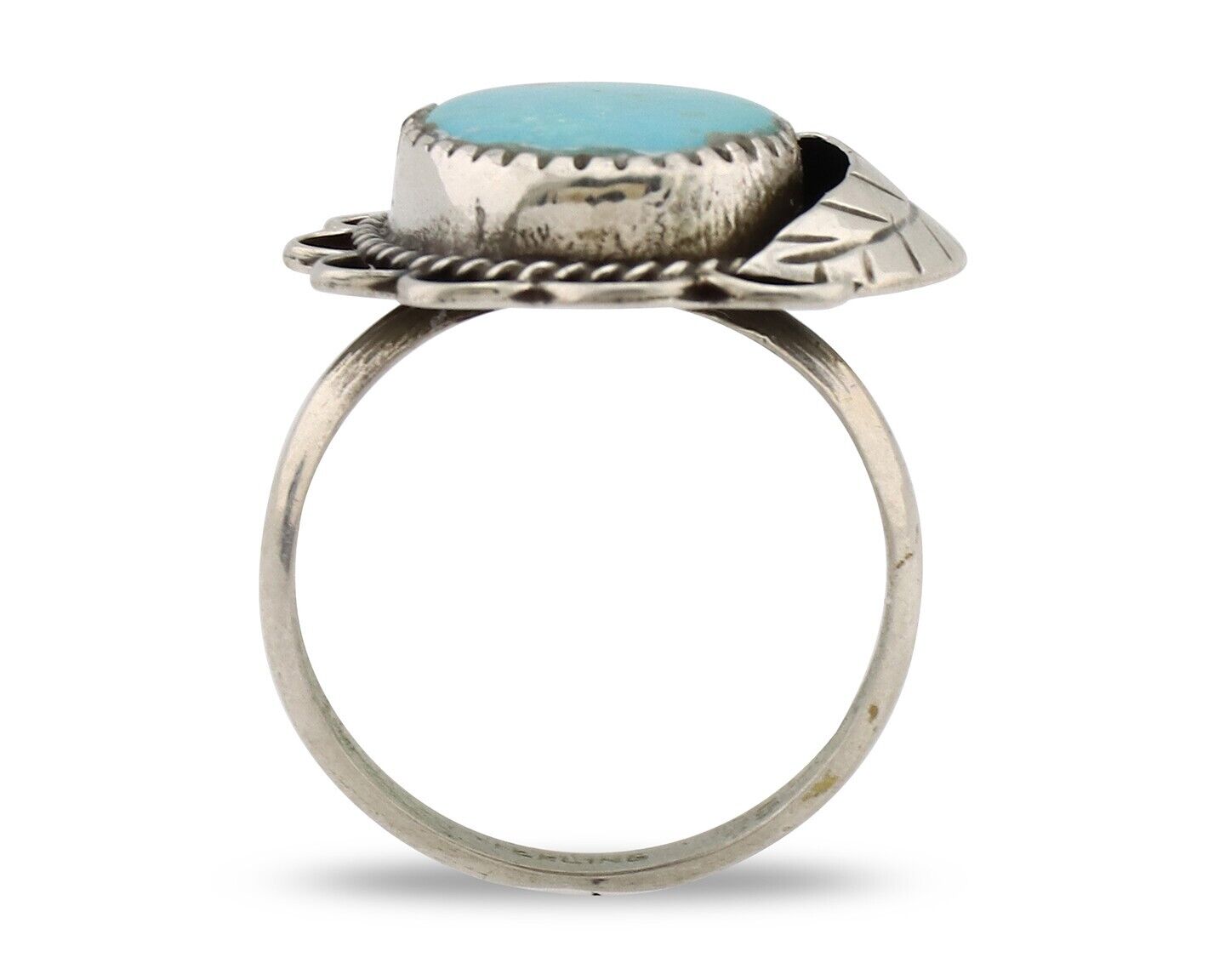 Navajo Handmade Ring 925 Silver Turquoise Native American Artist C.80's