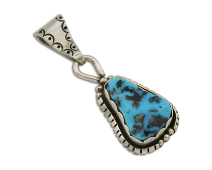 Navajo Sleeping Beauty Turquoise Pendant 925 Silver Artist Tony Guerro C.80's