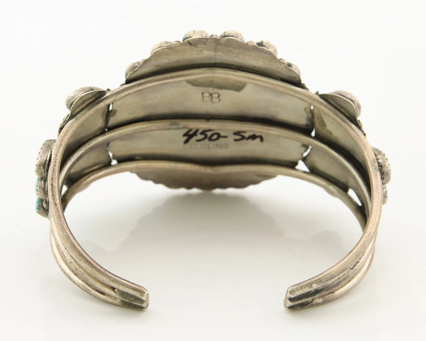 Navajo Cuff Bracelet Sterling Silver Authentic Turquoise Signed Ben Boyd