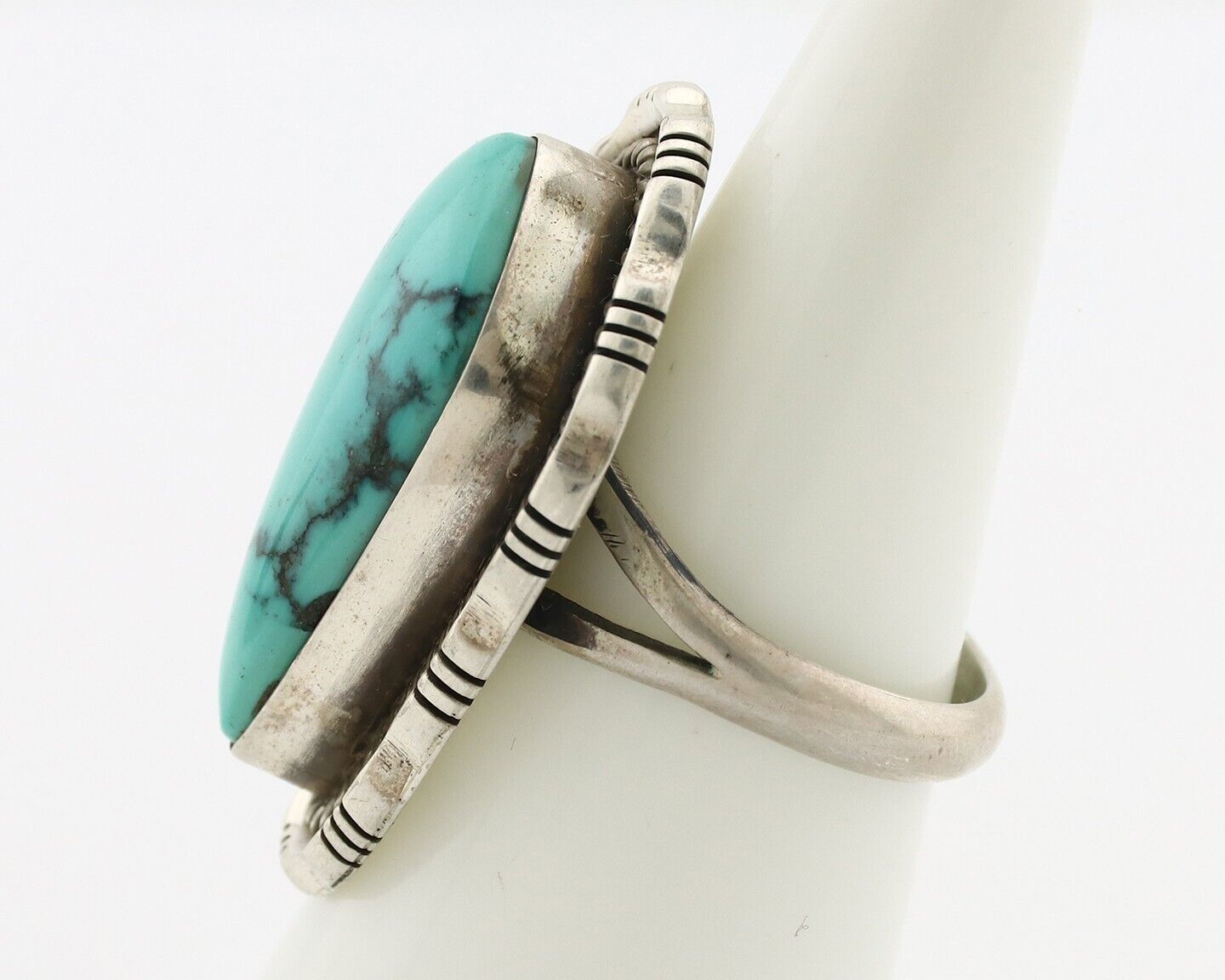 Navajo Ring 925 Silver Tobe Turpen Vault Turquoise Native Artist C.80's