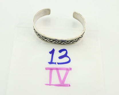 Navajo Bracelet 925 Silver Artist Signed Thomas Singer Cuff Made in the 1980's