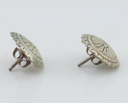 Navajo Small Shield Earrings 925 Silver Native American Artist C.80's