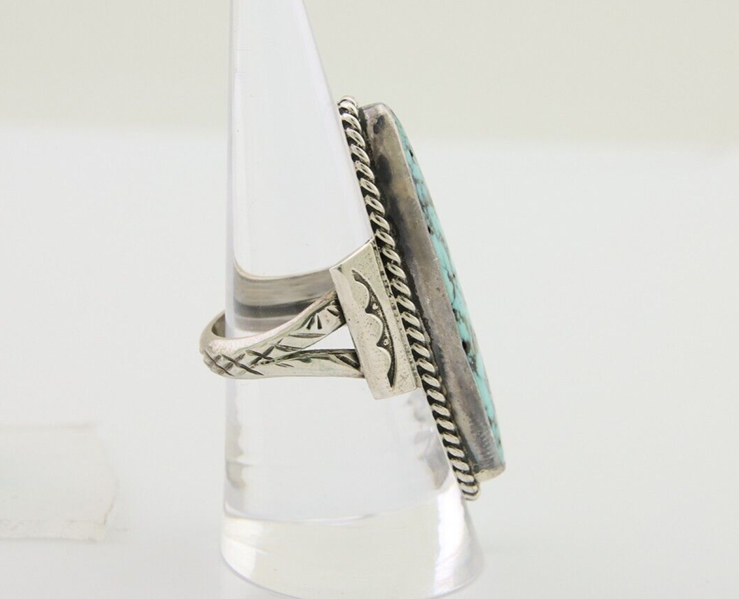 Navajo Ring 925 Silver Natural Blue Green Turquoise Fred Guerro C.80's