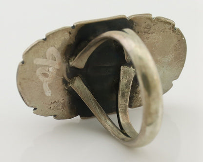 Navajo Ring 925 Silver Natural Turquoise Native American Artist Size 6.0 C.80's