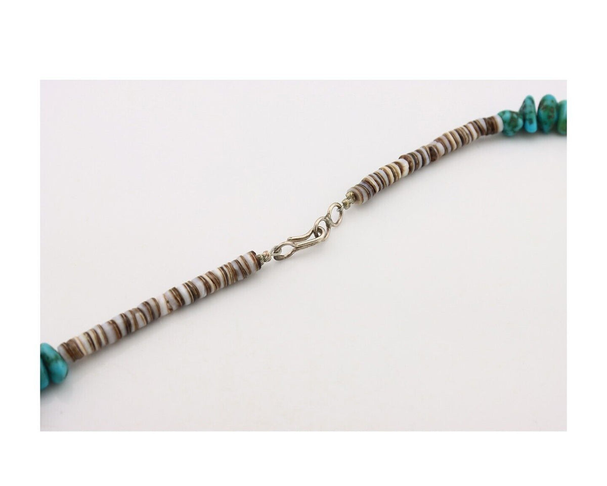 Navajo Necklace 925 Silver Natural Blue Turquoise Native Artist C.80's