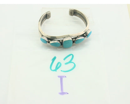 Navajo Bracelet 925 Silver Turquoise Cuff Artist Signed IDA M C.80's