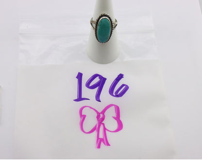 Navajo Ring 925 Silver Natural Kingman Turquoise Signed M Montoya C.80's