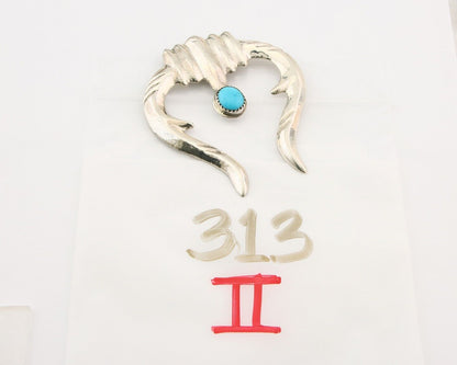 Navajo 925 Silver Naja Sand Cast Turquoise Handmade Native American Artist C.80s