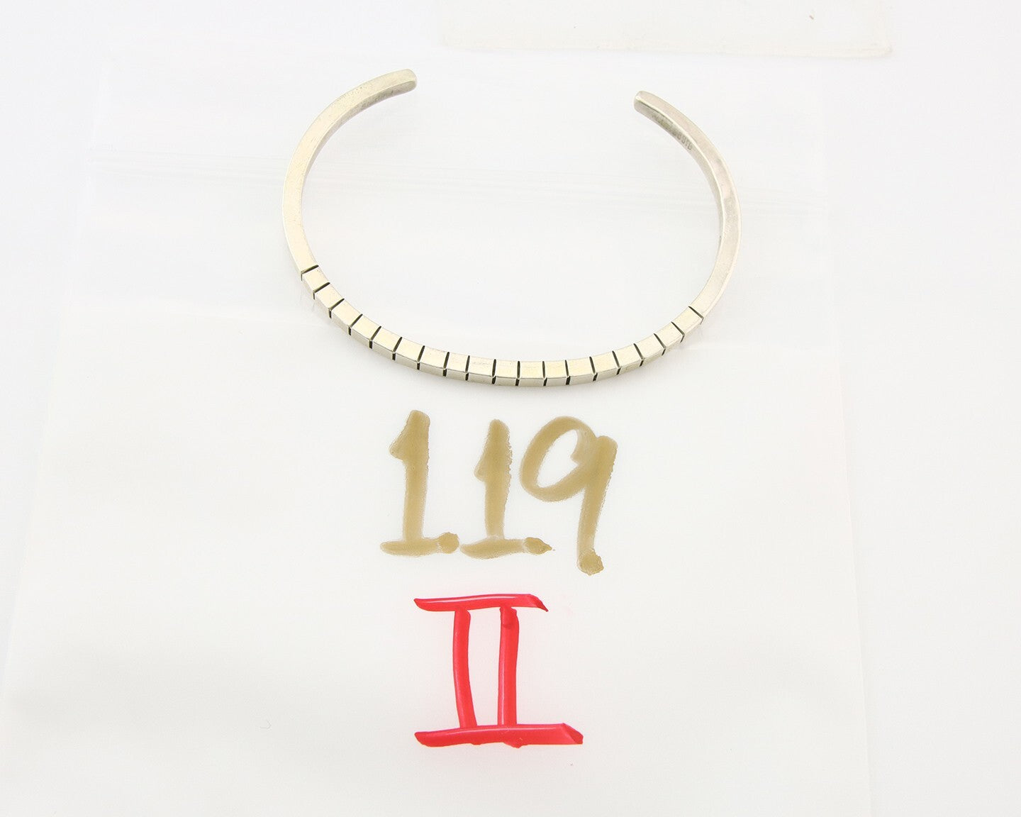 Navajo Bracelet 925 Silver Hand Stamped Signed M.C. ISASIB C.80's