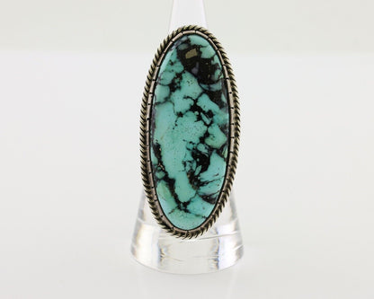 Navajo Handmade Ring 925 Silver Kingman Turquoise Artist Signed C.80's