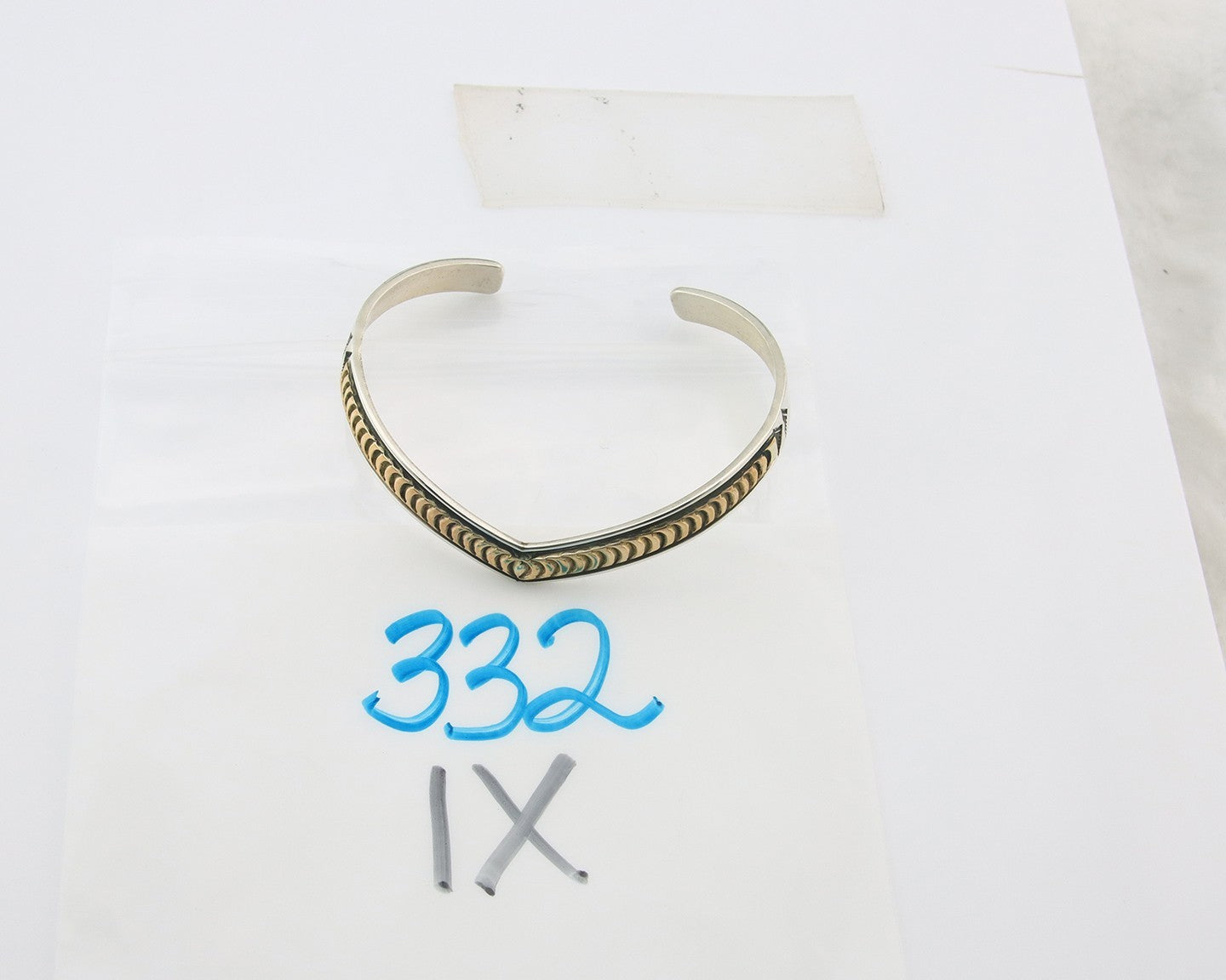 Navajo Cuff Bracelet Sterling Silver & Gold Vintage Signed RL