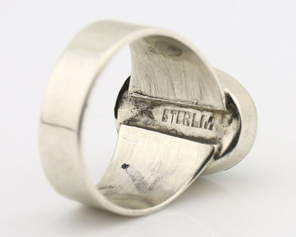 Zuni Inlaid Ring 925 Silver Mixed Natural Gemstones Native American Artist C.80s