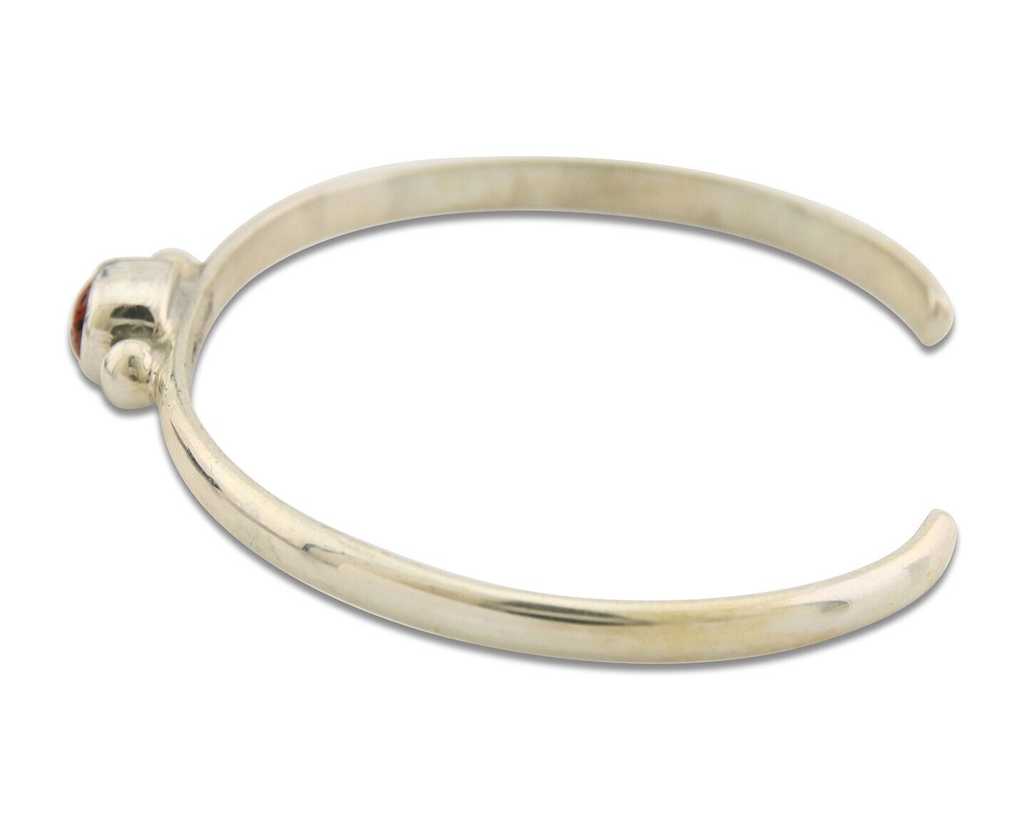 Navajo Bracelet .925 Silver Natural Red Coral Cuff Native American Artist C.80's