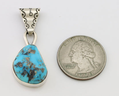 Navajo Necklace Pendant 925 Silver Turquoise Artist Tony Guerro C.80's