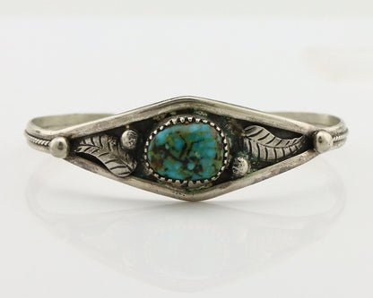Navajo Bracelet 925 Silver Kingman Turquoise Native American Artist C.80's