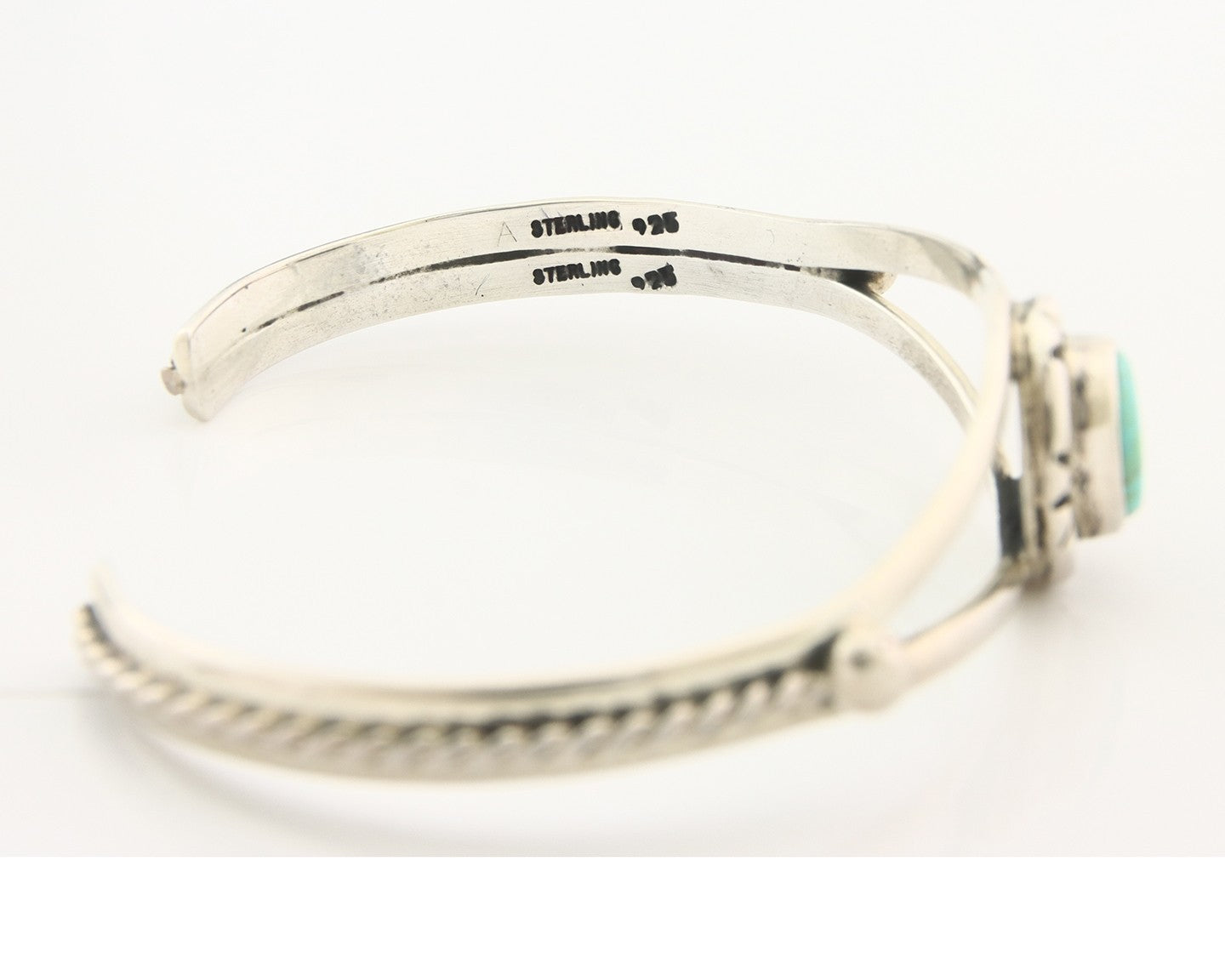 Vintage Navajo Bracelet 925 Silver Turquoise Tranditional Handmade Signed Gecko