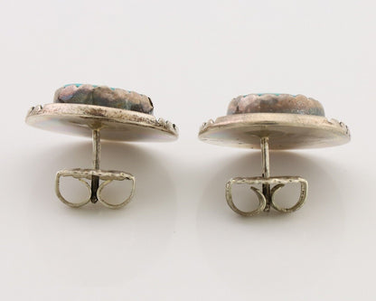 Navajo Earrings 925 Silver Natural Mined Turquoise Native American Artist C.80's