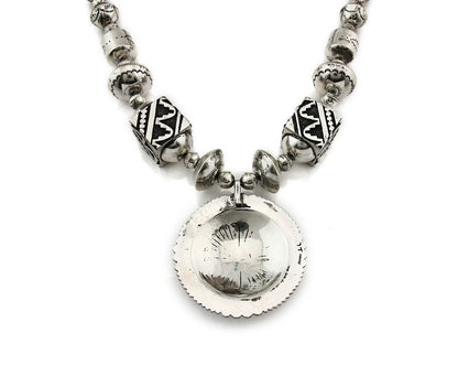 Navajo Necklace Natural Turquoise Vintage Signed Thomas Singer C.80's