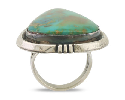 Navajo Ring 925 Silver Kingman Turquoise Artist Signed Doug Zachary C.80's