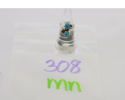 Navajo Ring 925 Silver Natural Blue Turquoise Native American Artist C.80's