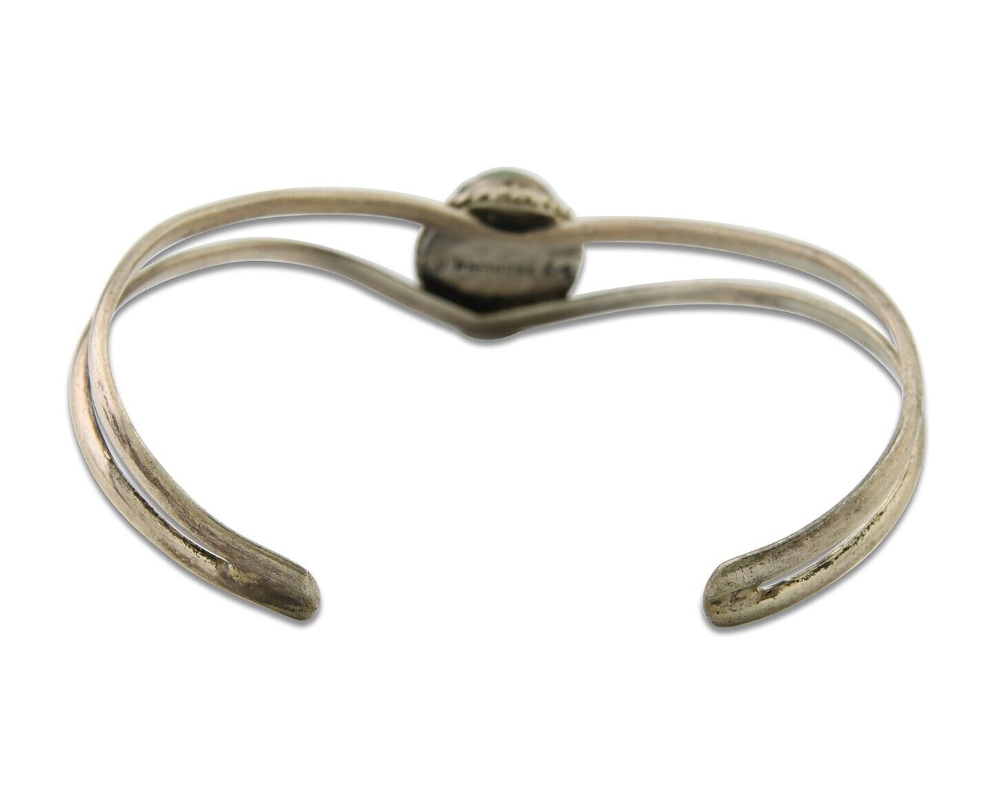 Navajo Bracelet 925 Silver Turquoise Cuff Artist Signed MC C.80's