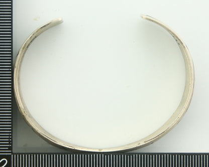 Navajo Bracelet 925 Silver Inlaid Turquoise Coral Artist Signed Stanley Bain C80