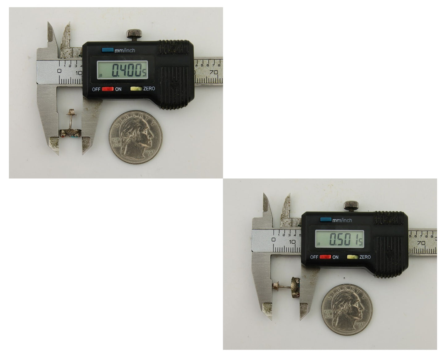 Navajo Earrings 925 Silver Natural Coral & Turquoise Native Artist C.80's