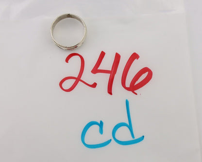 Navajo Hand Stamped Band 925 Silver 6.0 mm Native Artist Size 5.25 C.80's