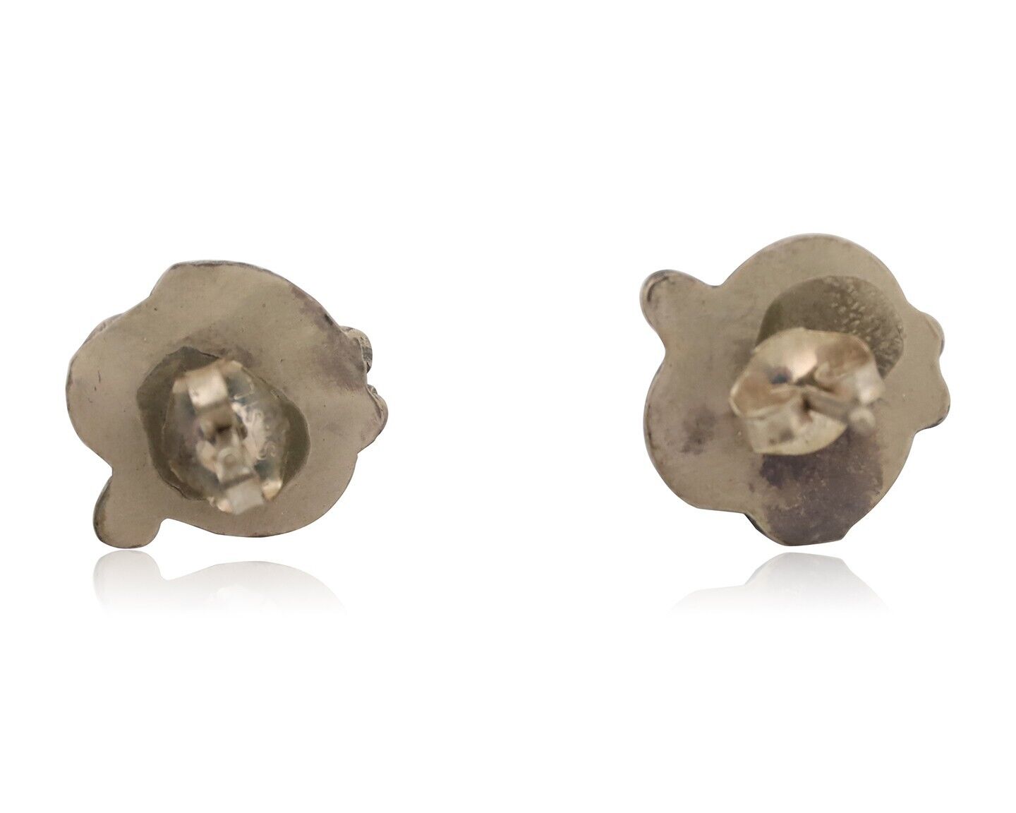 Navajo Handmade Earrings 925 Silver Natural Turquoise Native Artist C.80's